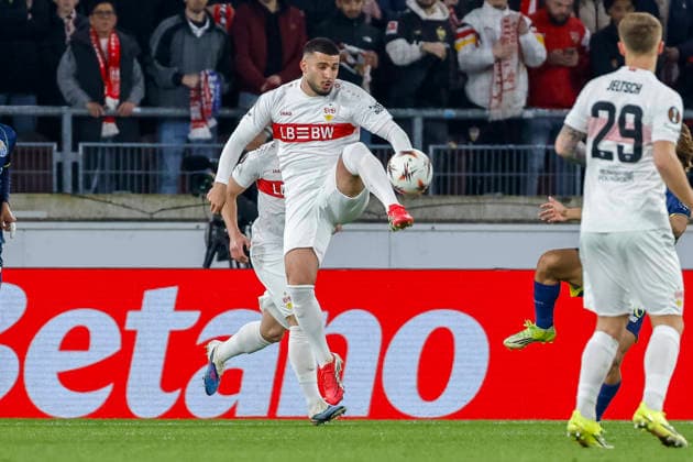 Deniz Undav VfB Stuttgart, 26 on the ball , Germany, Football, UEFA Europa League, Round of 16, 2025 2026, VfB Stuttgart vs FC Porto, 12 03 2026, Stuttgart Arena Stuttgart Germany Copyright: xGrantxHubbsx