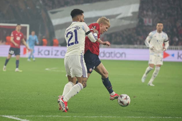 FOOTBALL : LOSC Lille vs Aston Villa FC - UEFA Europa League - 12 03 2026 Hakon HARALDSSON (LOSC Lille) lors du match LOSC Lille vs Aston Villa FC, UEFA Europa League 8eme de finale aller, Decathlon Arena stade Pierre Mauroy, le 12 mars 2026 - photo Laurent Sanson PsnewZ  Copyright: xLaurentxSANSONx xPsnewZx