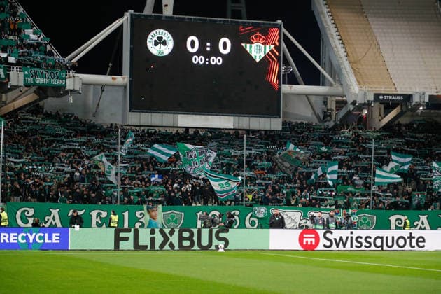 Panathinaikos F.C. v Real Betis UEFA Europa League Panathinaikos F.C. raise their scarves during the UEFA Europa League Round of 16 First Leg match at the Olympic Stadium (Greece), Marousi 12 03 2026 UK Newspapers OUT Copyright: xYannisxHalasx FIL-23117-0028