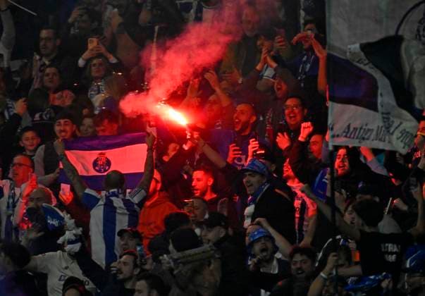 12 03 2026, Football UEFA Europa League 2025 2026 Round of 16, VfB Stuttgart FC Porto, in the MHP Arena Stuttgart, The fans of FC Porto DFL and DFB regulations prohibit any use of photographs as image sequences and or quasi video
