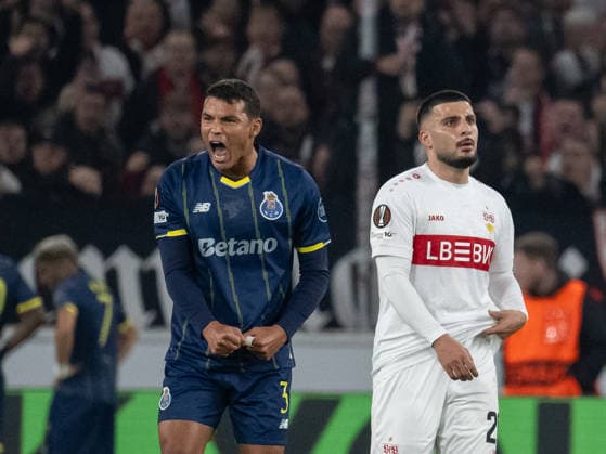 Goal for 0 1 by Terem Moffi FC Porto, 29 , Thiago Silva FC Porto, 03 frustration at Deniz Undav VfB Stuttgart 26 GER, VfB Stuttgart vs FC Porto, Football, UEFA Europa League, Men, Round of 16, First leg, 2025 2026 season, 13 03 2026, GER, VfB Stuttgart vs FC Porto, Football, UEFA Europa League, Men, Round of 16, First leg, 2025 2026 season, 13 03 2026 Stuttgart Copyright: xEibner-Pressefoto WolfgangxFrankx EP_WFK