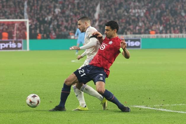 LILLE - ASTON VILLA PHOTOPQR VOIX DU NORD STEPHANE MORTAGNE ; 12 03 2026 ; Villeneuve d Ascq, le 12 03 2026, Football, 1 8eme de Final de la League Europa VOIX DU NORD Lille vs Aston Villa, Europa league NORD France  Copyright: xPHOTOPQR VOIXxDUxNORD MAXPPPxSTEPHANExMORTAGNEx 20260312VDN2276 20260312VDN2276
