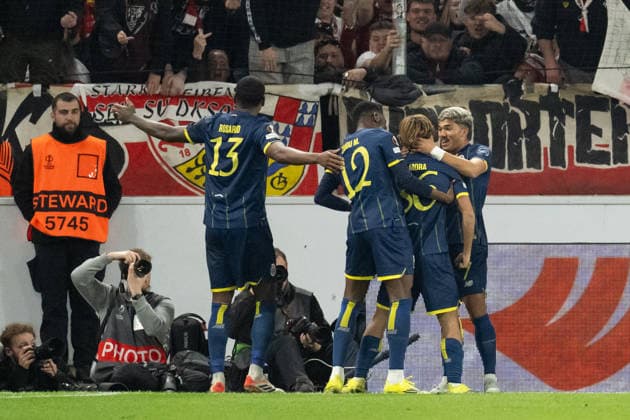 Goal for 0 2 by Rodrigo Mora FC Porto, 86 jubel, Goal celebration GER, VfB Stuttgart vs FC Porto, Football, UEFA Europa League, Men, Round of 16, First leg, Match time 2025 2026, 13 03 2026, GER, VfB Stuttgart vs FC Porto, Football, UEFA Europa League, Men, Round of 16, First leg, Match time 2025 2026, 13 03 2026 Stuttgart Copyright: xEibner-Pressefoto WolfgangxFrankx EP_WFK