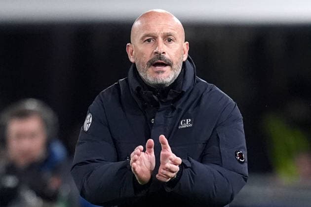 Bologna™s head coach Vincenzo Italiano during the Uefa Europa League soccer match between Bologna and Roma at the Dall™Ara Stadium in Bologna , north Italy - Thursday , March 12 , 2026. - Soccer .  Copyright: xSpada LaPressex