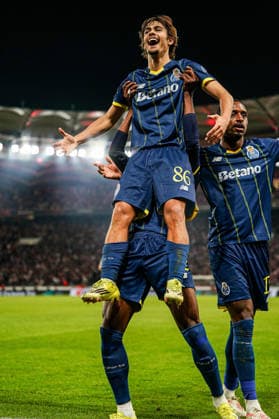 12 03 2026, xdaymx, Football UEFA Europa League, VfB Stuttgart FC Porto goal celebration to 0 2 by Rodrigo Mora Porto DFL DFB REGULATIONS PROHIBIT ANY USE OF PHOTOGRAPHS as IMAGE SEQUENCES and or QUASI VIDEO Stuttgart