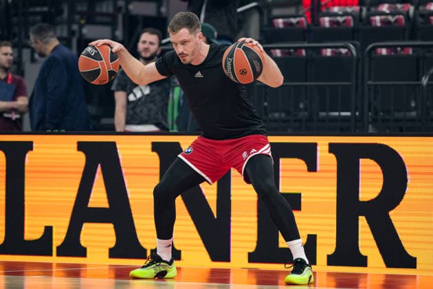Basketball, Euroleague, 20260312, FC Bayern Munich Anadolu Efes Istanbul In the picture Warm-up, Andreas OBST Bayern, 13 Munich SAP Garden Bayern Germany Copyright: Passion2Press.dex xMarkusxFischex