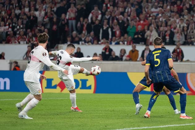 Goal for 1 2 by Deniz Undav VfB Stuttgart 26 GER, VfB Stuttgart vs FC Porto, Football, UEFA Europa League, Men, Round of 16, First leg, Match time 2025 2026, 13 03 2026, GER, VfB Stuttgart vs FC Porto, Football, UEFA Europa League, Men, Round of 16, First leg, Match time 2025 2026, 13 03 2026 Stuttgart Copyright: xEibner-Pressefoto WolfgangxFrankx EP_WFK