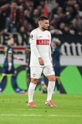 Deniz Undav VfB Stuttgart looks dejected during the UEFA Europa League 2025 26 Round of 16 First Leg match between VfB Stuttgart and FC Porto at Stuttgart Arena on March 12, 2026 in Stuttgart, Germany Photo by Harry Langer DeFodi Images