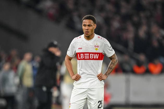 Nikolas Nartey VfB Stuttgart looks dejected during the UEFA Europa League 2025 26 Round of 16 First Leg match between VfB Stuttgart and FC Porto at Stuttgart Arena on March 12, 2026 in Stuttgart, Germany Photo by Harry Langer DeFodi Images