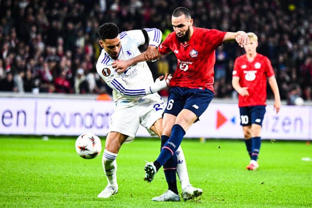 FOOTBALL: LILLE OSC - ASTON VILLA Baptiste AUTISSIER MAXPPP - Lille 12 03 2026 Baptiste AUTISSIER Maxppp Lille ; 12 03 2026 ; Nabil Bentaleb et Morgan Rogers lors du match Lille OSC vs Aston Villa, 8e de finale aller de la ligue de l‚ÄôEuropa League a Lille le 12 Mars 2026. Lille vs Aston Villa, Europa league Lille Lille Haut de France France  Copyright: xMAXPPPxBaptistexAUTISSIERx BAU202603122345 BAU202603122345