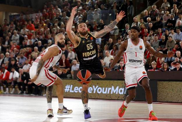 BASKET ASM-OLYMPICAOS 12-03-26 PHOTOPQR NICE MATIN Jean François Ottonello ; Monaco ; 12 03 2026 ; AS MONACO vs OLYMPIACOS PIREE - 31e journee Euroligue de basket 25 26 - 55 Mike James Monaco France  Copyright: xPHOTOPQR NICExMATIN MAXPPPxJeanxFrançoisxOttonellox 20260312NIM2359 20260312NIM2359
