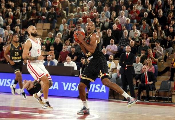 BASKET ASM-OLYMPICAOS 12-03-26 PHOTOPQR NICE MATIN Jean François Ottonello ; Monaco ; 12 03 2026 ; AS MONACO vs OLYMPIACOS PIREE - 31e journee Euroligue de basket 25 26 - 4 Jaron Blossomgame Monaco France  Copyright: xPHOTOPQR NICExMATIN MAXPPPxJeanxFrançoisxOttonellox 20260312NIM2365 20260312NIM2365