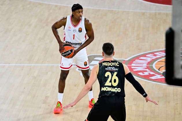 BASKET-BALL : AS Monaco VS Olympiakos - Turkish Airlines EuroLeague - 12 03 2026 Frank Ntilikina (Olympiakos) - Turkish Airlines EuroLeague match between AS Monaco and Olympiakos on March 12, 2026 at the Gaston-MÃ decin sports hall in Monaco MonacoMonaco  Copyright: xWilliamxCannarellax