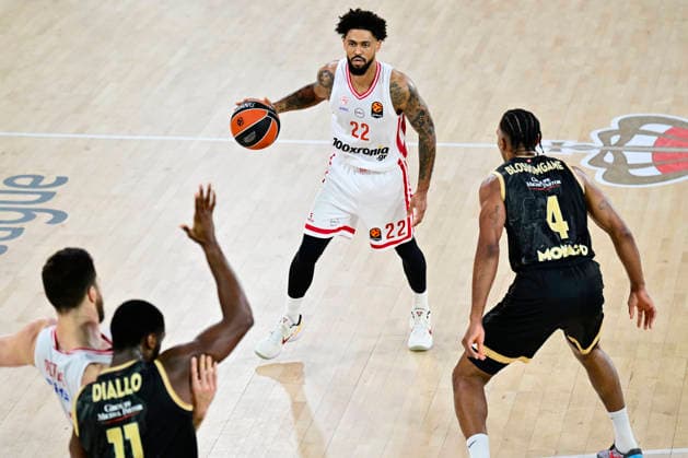 BASKET-BALL : AS Monaco VS Olympiakos - Turkish Airlines EuroLeague - 12 03 2026 Tyler Dorsey (Olympiakos) - Turkish Airlines EuroLeague match between AS Monaco and Olympiakos on March 12, 2026 at the Gaston-MÃ decin sports hall in Monaco MonacoMonaco  Copyright: xWilliamxCannarellax