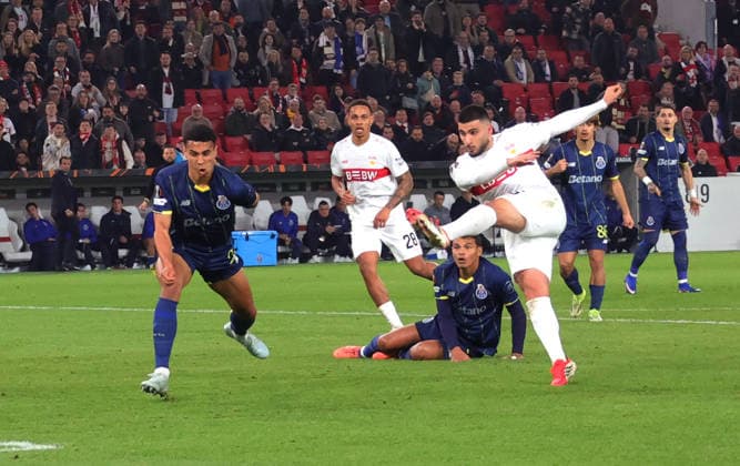 12 03 2026, Stuttgart, Football UEFA Europa League, Season 2025 2026, VfB Stuttgart vs FC Porto, 1 2 Goal, Scorer Deniz Undav VfB