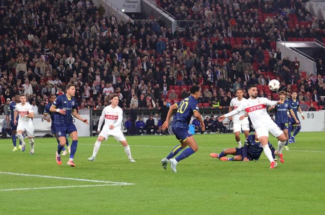 12 03 2026, Stuttgart, Football UEFA Europa League, Season 2025 2026, VfB Stuttgart vs FC Porto, 1 2 Goal, Scorer Deniz Undav VfB