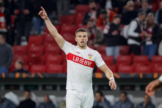 Ermedin Demirovic VfB Stuttgart, 09 , Germany, Football, UEFA Europa League, Round of 16, 2025 2026, VfB Stuttgart vs FC Porto, 12 03 2026, Stuttgart Arena Stuttgart Germany Copyright: xGrantxHubbsx