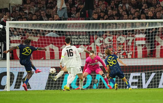 Rodrigo Mora FC Porto scores and celebrates his teams second goal during Stuttgart and Porto at MHPArena, Stuttgart, Germany on March 12, 2026 Thor Wegner DeFodi Images Photo by DeFodi Images