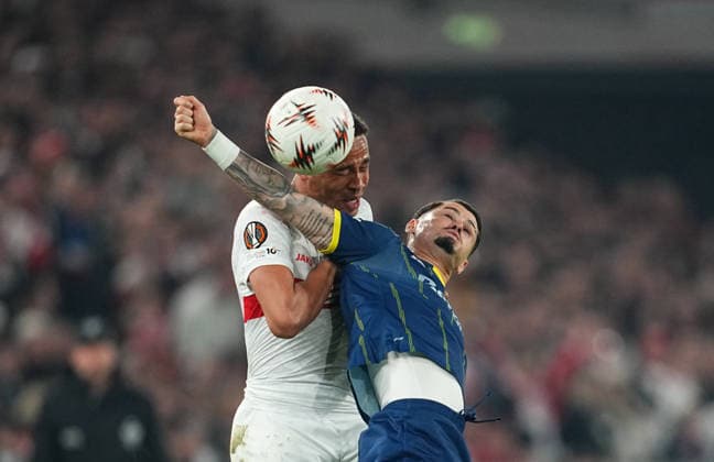 Borja Sainz FC Porto and Nikolas Nartey VfB Stuttgart battle for the ball during Stuttgart and Porto at MHPArena, Stuttgart, Germany on March 12, 2026 Thor Wegner DeFodi Images Photo by DeFodi Images
