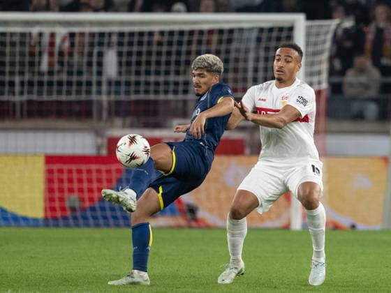 v li William Gomes FC Porto, 07 , Jamie Leweling VfB Stuttgart 18 GER, VfB Stuttgart vs FC Porto, Football, UEFA Europa League, Men, Round of 16, First leg, 2025 2026 season, 13 03 2026, GER, VfB Stuttgart vs FC Porto, Football, UEFA Europa League, Men, Round of 16, First leg, 2025 2026 season, 13 03 2026 Stuttgart Copyright: xEibner-Pressefoto WolfgangxFrankx EP_WFK