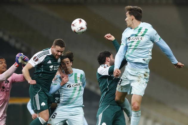 UEFA Europa League, Panathinaikos FC vs Real Betis - Diego Llorente of Real Betis in action during the UEFA Europa League round of 16 1st leg soccer match between Panathinaikos FC and Real Betis held at Olympic Athletic Center of Athens in Athens, Greece, 12 March 2026. IMAGO ONE INCH PRODUCTIONS ATHENS Greece Copyright: xOnexInchxProductionsx 6890035
