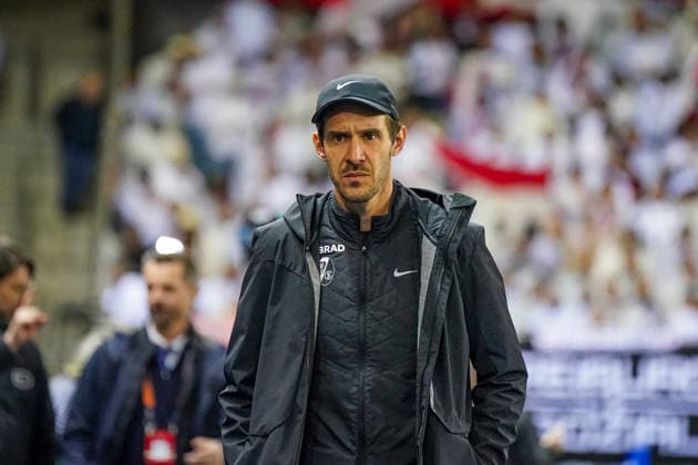 Belgium Football Europa League 2025 2026, Round of 16 KRC Genk vs SC Freiburg Cegeka Arena Genk Julian Schuster SC Freiburg, Coach Copyright: xJOERANxSTEINSIEKx