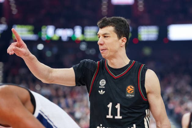 Vladimir Lucic FC Bayern Basketball, 11 gestures, GER, FC Bayern Basketball vs Anadolu Efes Istanbul, Basketball, Euroleague, Matchday 31, Season 2025 2026, 12 03 2026, GER, FC Bayern Basketball vs Anadolu Efes Istanbul, Basketball, Euroleague, Matchday 31, Season 2025 2026, 12 03 2026 Munich Copyright: xEibner-Pressefoto JennixMaulx EP_JML