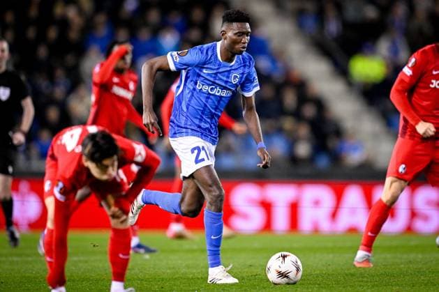 KRC Genk v Freiburg - UEFA Europa League GENK, BELGIUM - MARCH 12 : Bangoura Sory Ibrahima midfielder of KRC Genk during the UEFA Europa League 2025 26 round of 16 match first leg between KRC Genk and Freiburg on March 12, 2026 in Genk, Belgium, 12 03 2026  Copyright: xTomasxSiskx