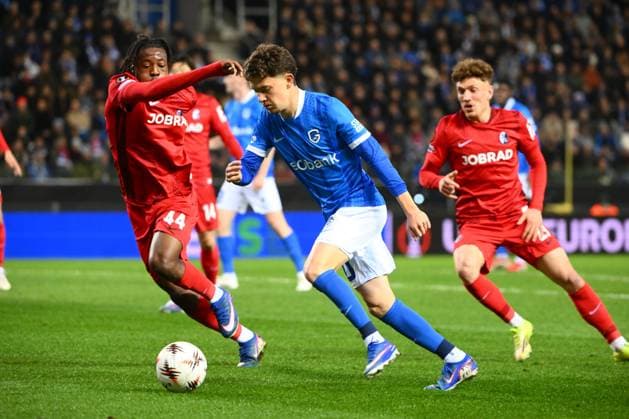 KRC Genk v Freiburg - UEFA Europa League GENK, BELGIUM - MARCH 12 : Karetsas Konstantinos midfielder of KRC Genk during the UEFA Europa League 2025 26 round of 16 match first leg between KRC Genk and Freiburg on March 12, 2026 in Genk, Belgium, 12 03 2026 Genk Belgium  Copyright: xVincentxKalutx