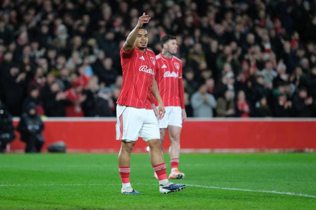 Murillo of Nottingham Forest seen during the UEFA Europa league football match between Nottingham Forest and FC Midtjylland at City Ground in Nottingham. Copyright: xPaulxBonserx xSportsxPressxPhotox Sportspressphoto_SPR108519
