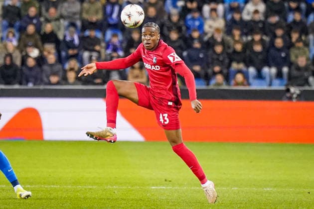 Belgium Football Europa League 2025 2026, Round of 16 KRC Genk vs SC Freiburg Cegeka Arena Genk Bruno Ogbus SC Freiburg, 43 on the ball Copyright: xJOERANxSTEINSIEKx