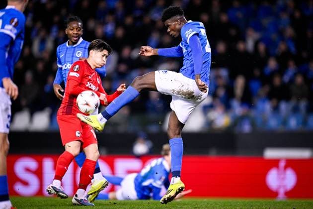 KRC Genk v Freiburg - UEFA Europa League GENK, BELGIUM - MARCH 12 : Bibout Aaron forward of KRC Genk during the UEFA Europa League 2025 26 round of 16 match first leg between KRC Genk and Freiburg on March 12, 2026 in Genk, Belgium, 12 03 2026  Copyright: xTomasxSiskx