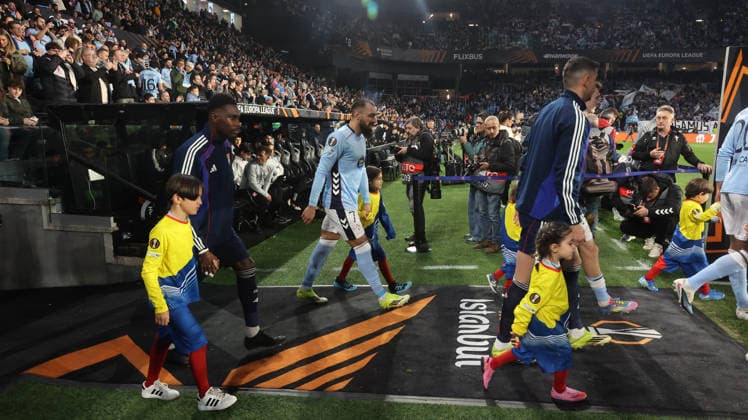 ESP: Real Celta v Olympique Lyonnais, EuropaLeague, 12 March 2026 Lyon and Celta in action during the UEFA Europe League KO poff, 2st leg between Real Club Celta de Vigo and Olympique Lyonnais at Stadium Municipal ABANCA Balaidos on March 12,2026 in Vigo (Spain) (Photo by Luis de la Mata SportPix Sipa USA Vigo Stadium Municipal Balaidos ABANC Galicia Spain Copyright: xLuisxdexlaxMatax xsportPix.org.ux
