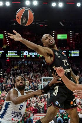 Turkish Airlines EuroLeague Basketball, FC Bayern Munich Basketball vs Anadolu Efes Istanbul, Munich FC Bayern Basketball, Munich FC Bayern Basketball, Istanbul Anadolu Efes, 2026 03 12 in Munich SAP Garden MIKE Isiaha FC Bayern Munich Forward F Nr22 BAY22 sportworld Munich SAP Garden Bayern Germany