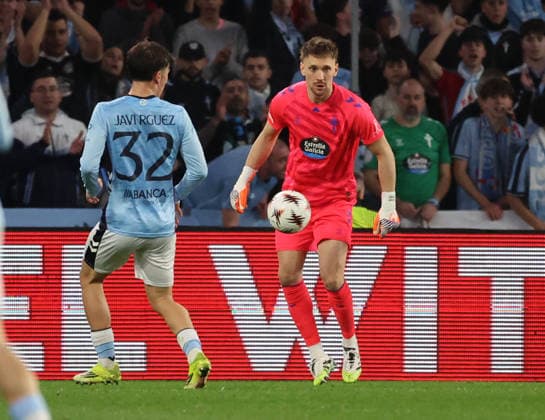 ESP: Real Celta v Olympique Lyonnais, EuropaLeague, 12 March 2026 Ionut Radu of Real Club Celta de Vigon action during the UEFA Europe League KO poff, 2st leg between Real Club Celta de Vigo and Olympique Lyonnais at Stadium Municipal ABANCA Balaidos on March 12,2026 in Vigo (Spain) (Photo by Luis de la Mata SportPix Sipa USA Vigo Stadium Municipal Balaidos ABANC Galicia Spain Copyright: xLuisxdexlaxMatax xsportPix.org.ux