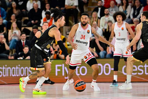 BASKET-BALL : AS Monaco VS Olympiakos - Turkish Airlines EuroLeague - 12 03 2026 Matthew Strazel (ASM) - Turkish Airlines EuroLeague match between AS Monaco and Olympiakos on March 12, 2026 at the Gaston-MÃ decin sports hall in Monaco MonacoMonaco  Copyright: xWilliamxCannarellax