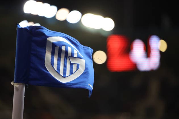 12 03 2026, xrekx, Football UEFA Europa League, KRC Genk SC Freiburg v l corner flag logo crest symbol image DFL DFB REGULATIONS PROHIBIT ANY USE OF PHOTOGRAPHS as IMAGE SEQUENCES and or QUASI VIDEO Genk