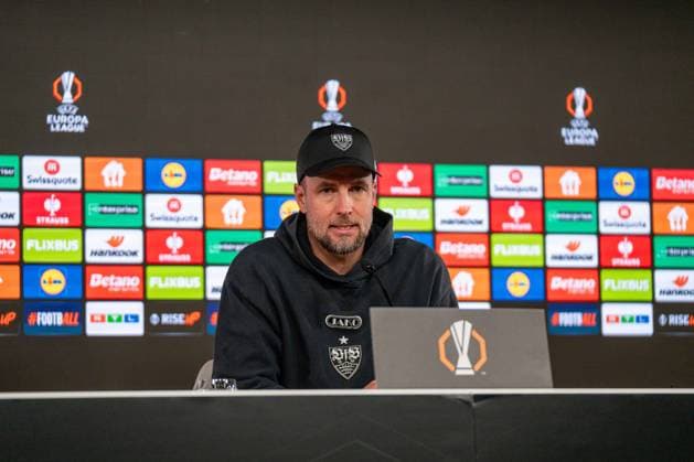 Sebastian Hoeness Coach VfB Stuttgart at the press conference, VfB Stuttgart vs FC Porto, Football, Europa League, Round of 16, First leg, 12 03 2026 Stuttgart Baden Wuerttemberg Germany Copyright: xkolbert-press PhilipxZieglerx