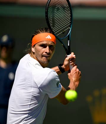 March 12, 2026 Alexander Zverev (GER) returns a shot against Arthur Fils (FRA) during their quarterfinals match at the BNP Paribas Open held at the Indian Wells Tennis Garden in Indian Wells, California. California. Mandatory Photo Credit : CSM Tennis 2026: BNP Paribas Open MAR 12  - ZUMAc04_ 20260312_zma_c04_118 Copyright: xCharlesxBausx