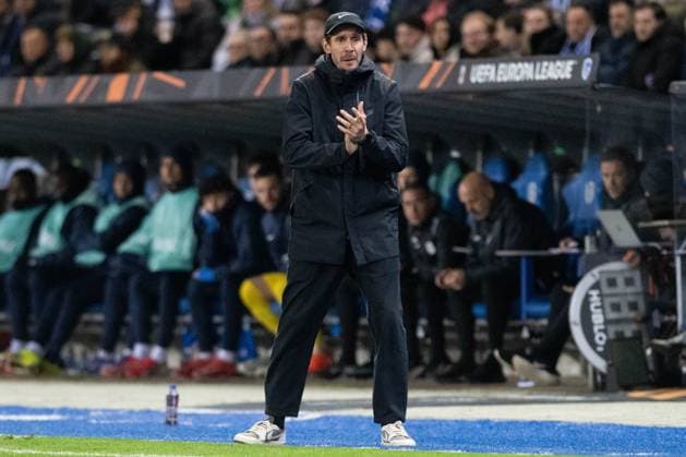 Head Coach Julian Schuster SC Freiburg on the touchline, KRC Genk vs SC Freiburg, Football, Europa League 2025 2026, Round of 16, 12 03 2026 Genk Limburg Belgium Copyright: xkolbert-press MarkusxVerwimpx