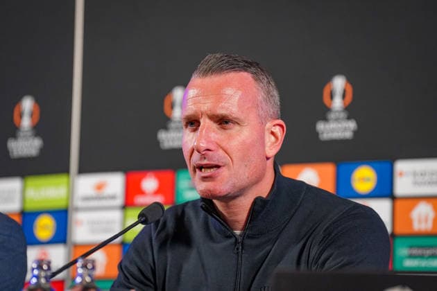 Belgium Football Europa League 2025 2026, Round of 16 KRC Genk vs SC Freiburg Cegeka Arena Genk Nicky Hayen coach, KRC Genk press conference, media Copyright: xJOERANxSTEINSIEKx