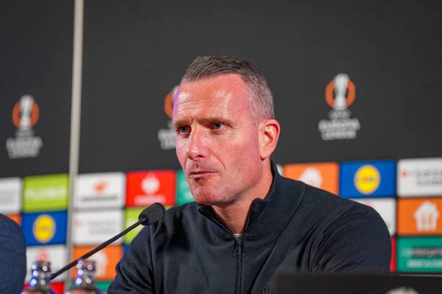 Belgium Football Europa League 2025 2026, Round of 16 KRC Genk vs SC Freiburg Cegeka Arena Genk Nicky Hayen coach, KRC Genk press conference, media Copyright: xJOERANxSTEINSIEKx
