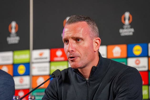 Belgium Football Europa League 2025 2026, Round of 16 KRC Genk vs SC Freiburg Cegeka Arena Genk Nicky Hayen coach, KRC Genk press conference, media Copyright: xJOERANxSTEINSIEKx