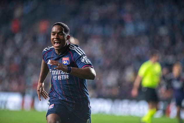 Played first half 9 Endrick, Celebration first goal, UEFA EUROPE LEAGUE Round 16 Eight Finals First Leg match between RC CELTA VS OLYMPIQUE DE LYON at VIGO Stadium ABANCA BALAIDOS Spain 12 march 2026 Copyright: xLuisxLorenzox