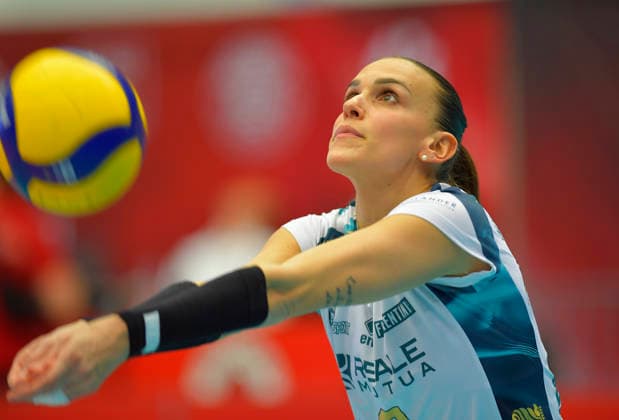 12 3 2026, Chieris Sara Alberti receiving, Volleyball, CEV Cup, semi-final, Dresdner SC Reale Mutua Fenera Chieri, c Dresden