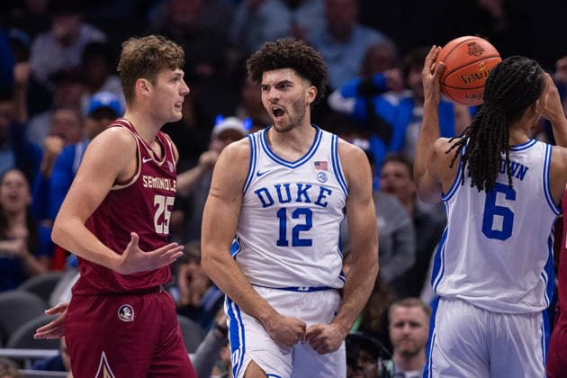 ACC Mens Basketball Championship: Florida State Vs Duke Mar 12 March 12, 2026: Duke Blue Devils forward Cameron Boozer (12) celebrates against the Florida State Seminoles in the first half of the 2026 ACC Men s Basketball Championship at Spectrum Center in Charlotte, NC. (Scott Kinser CSM) (Credit Image: Â Scott Kinser Cal Media) Charlotte Nc United States EDITORIAL USE ONLY Copyright: xx ZUMA-20260312_zma_c04_160.jpg ScottxKinserx csmphotothree479763