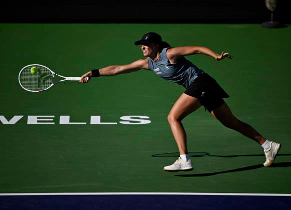 Tennis 2026: BNP Paribas Open MAR 12 March 12, 2026 Iga Swiatek (POL) returns a shot against Elina Svitolina (UKR) during their quarterfinals match at the BNP Paribas Open held at the Indian Wells Tennis Garden in Indian Wells, California. California. Mandatory Photo Credit : Charles Baus CSM (Credit Image: Â Charles Baus Cal Media) Indian Wells Ca United States of America EDITORIAL USE ONLY Copyright: xx ZUMA-20260312_zma_c04_174.jpg CharlesxBausx csmphotothree479776