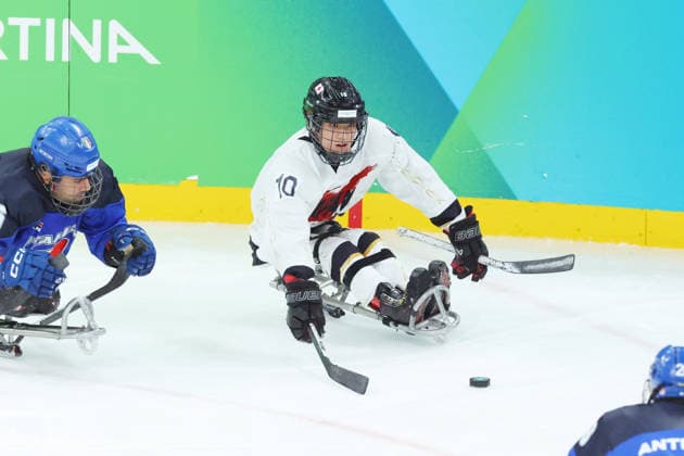 Itsuki Ito (JPN), MARCH 12, 2026 - Para Ice hockey, Eishockey : Classification match 5-8th between Italy - Japan during the Milano Cortina 2026 Paralympic Winter games, Winterspiele,Spiele, Summer games at Milano Santagiulia Ice Hockey Arena in Milano, Italy. Noxthirdxpartyxsales  aflo_323253496