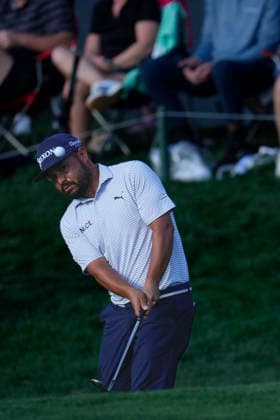 March 12, 2026, Ponte Vedra, Florida, USA: March 12, 2026, Ponte Vedra, Florida.J.J. Spaun (USA) chipping on the 16h hole during the first round of The PLAYERS Championship at TPC Sawgrass. PGA, Golf Herren Tour 2026: The PLAYERS Championship  - ZUMAd212 20260312_zsp_d212_038 Copyright: xRichardxDolex