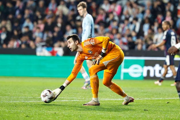 Dominik Greif (Lyon), MARCH 12, 2026 - Football Soccer : UEFA Europa League Round of 16 1st leg match between RC Celta de Vigo - Olympique Lyonnais at the Estadio Balaidos in Vigo, Spain. Noxthirdxpartyxsales  aflo_323270352